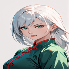 [LINEスタンプ] 白髪決め顔カンフー美女0