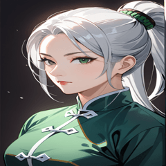 [LINEスタンプ] 白髪真顔カンフー美女0