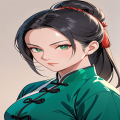 [LINEスタンプ] 真剣黒髪カンフー女0