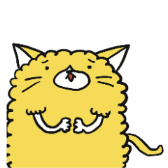 [LINEスタンプ] 黄色いふわふわな猫
