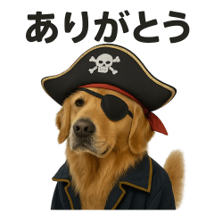 [LINEスタンプ] シュールな海賊の犬のスタンプ 002