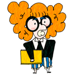 [LINEスタンプ] オレンジ毛子：経済に興味がある3歳の子