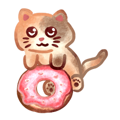 [LINEスタンプ] 子猫と食べ物