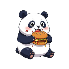 [LINEスタンプ] 【ハンバーガーを食べるパンダ】