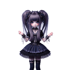 [LINEスタンプ] [アレンジ用]ゴスロリの美少女