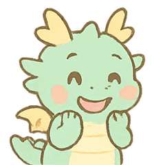 [LINEスタンプ] かわいい黄緑色の龍