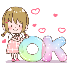 [LINEスタンプ] 三つ編みの女の子♡Part3