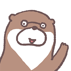 [LINEスタンプ] めがねをかけたマイペースなカワウソさん