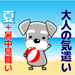 [LINEスタンプ] 優しい大人の気づかいシュナウザー 夏