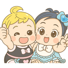 [LINEスタンプ] ぽちゃかわ ふたりは！なぎさとほのか❤️