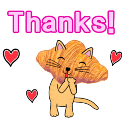 [LINEスタンプ] 動くクロワッにゃん 英語ver