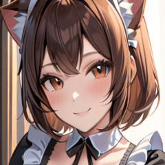 [LINEスタンプ] 猫耳の茶髪 ＆ 温かい笑顔0