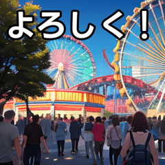 [LINEスタンプ] 遊園地テーマパーク