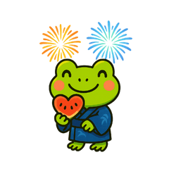 [LINEスタンプ] カエルの夏祭りスタンプ♪
