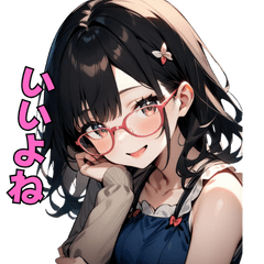[LINEスタンプ] 魅惑のピンクメガネ姉さん