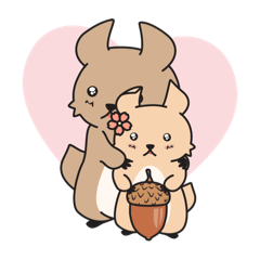[LINEスタンプ] かわいいリスのリスン