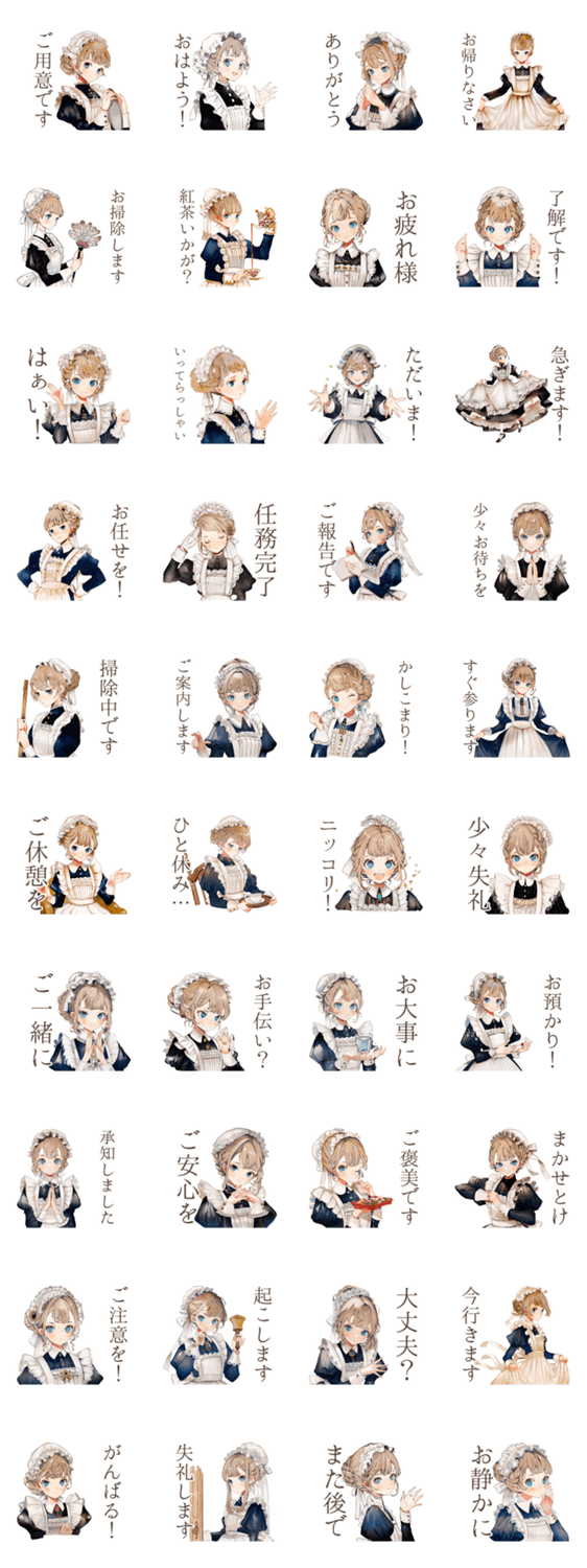 クラシカルメイドのお仕事♡日常のスタンプ詳細