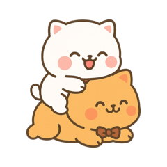 [LINEスタンプ] モチ×マルー ハグして甘えてちゅー♡
