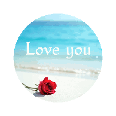 [LINEスタンプ] 英語.海と花.Summer sea and flowers
