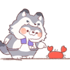 [LINEスタンプ] 【夏】オオカミ！パーカー動物