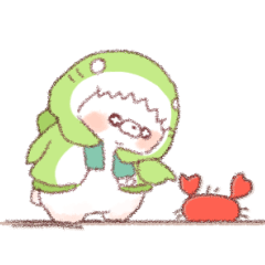 [LINEスタンプ] 【夏】サメ！パーカー動物4