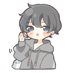 [LINEスタンプ] ペンギンと黒髪男の子2