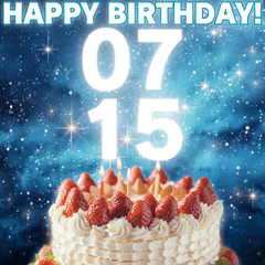[LINEスタンプ] 7月前半♡日付入り♡動く誕生日おめでとう