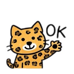 [LINEスタンプ] 可愛いヒョウ日本語とデカヒョウ