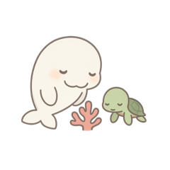 [LINEスタンプ] やさしい海のともだち 〜ジュゴンとカメ〜