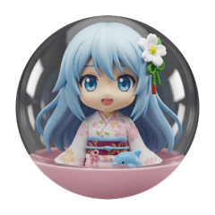 [LINEスタンプ] 水色の精霊みなみちゃんカプセルトイ