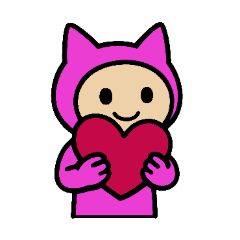[LINEスタンプ] [アレンジ用]ネコかぶる子（ピンク色）