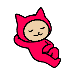 [LINEスタンプ] [アレンジ用]ネコかぶる子（赤色）