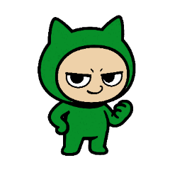 [LINEスタンプ] [アレンジ用]ネコかぶる子（グリーン）