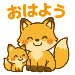 [LINEスタンプ] トークで人気者★きつね親子スタンプ