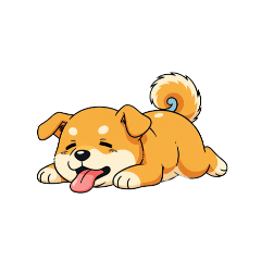 [LINEスタンプ] 【暑さでバテてる犬 1】