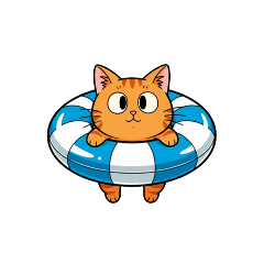 [LINEスタンプ] 【浮き輪猫】