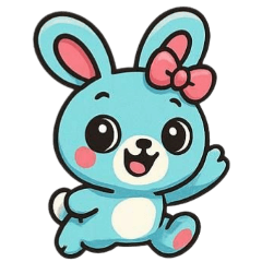 [LINEスタンプ] [アレンジ用]レトロあおうさぎ