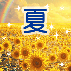 [LINEスタンプ] 背景が動く✨ひまわりと虹と-キラキラな夏-