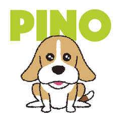 [LINEスタンプ] ビーグル犬「ピノ」（改）