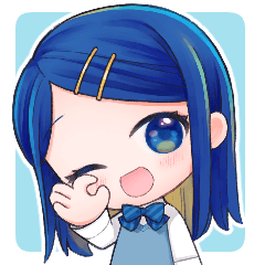 [LINEスタンプ] 青い髪の女の子スタンプ【可愛い・綺麗】