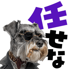 [LINEスタンプ] 動く！デカ文字シュナウザー (修正版)