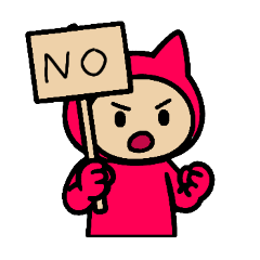[LINEスタンプ] ネコかぶる子（レッド）