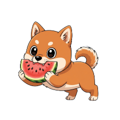 [LINEスタンプ] 【スイカを食べる犬】