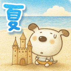 [LINEスタンプ] 絵本風☆ペロの夏