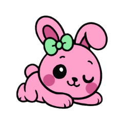 [LINEスタンプ] [アレンジ用]レトロピンクうさぎ
