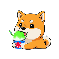 [LINEスタンプ] 【かき氷を食べる犬】