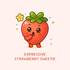 [LINEスタンプ] 表情ゆたかないちごちゃん
