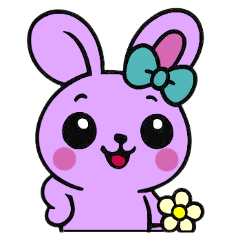 [LINEスタンプ] まだ[アレンジ用]レトロパープルうさぎ