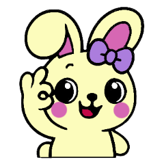 [LINEスタンプ] まだ[アレンジ用]レトロクリーム色うさぎ