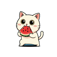 [LINEスタンプ] 【スイカを食べる猫】